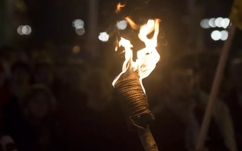 Torch-lit hike